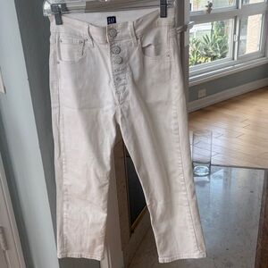 GAP Women's Cropped White Jeans